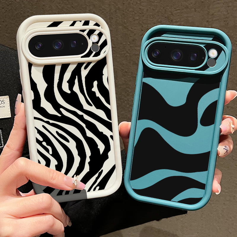 Google Pixel 9 - Casing Telepon TPU dengan Motif Garis