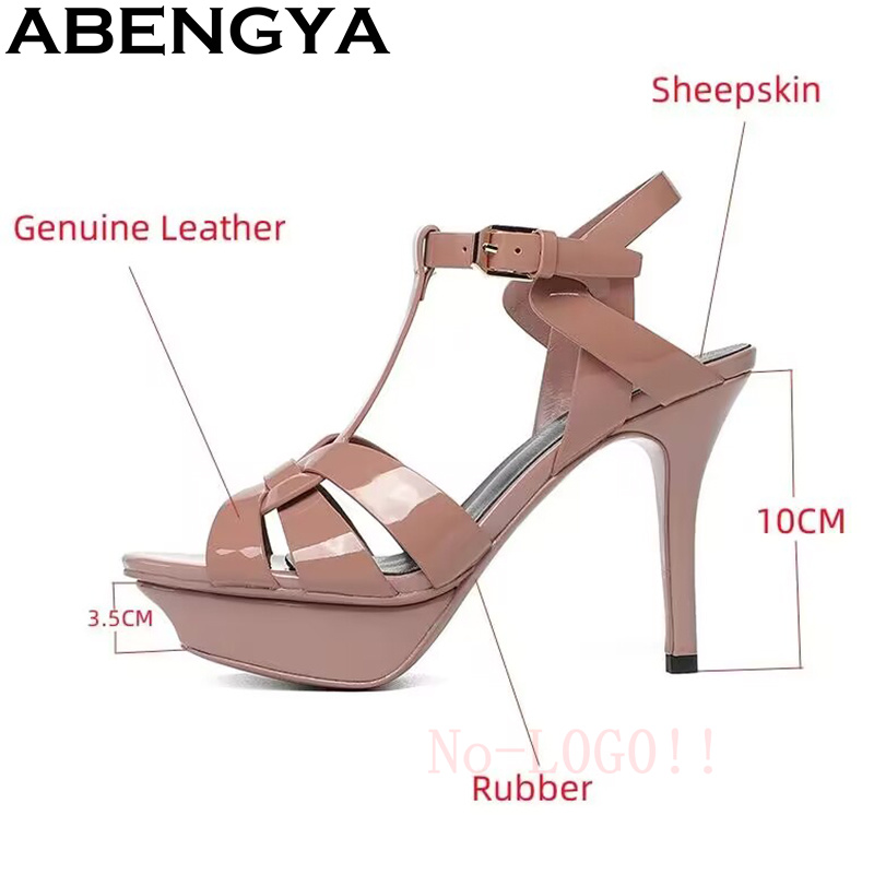 ABENGYA Sandal Hak Tinggi Supe - Leather Classic Strap ulasan dan harga