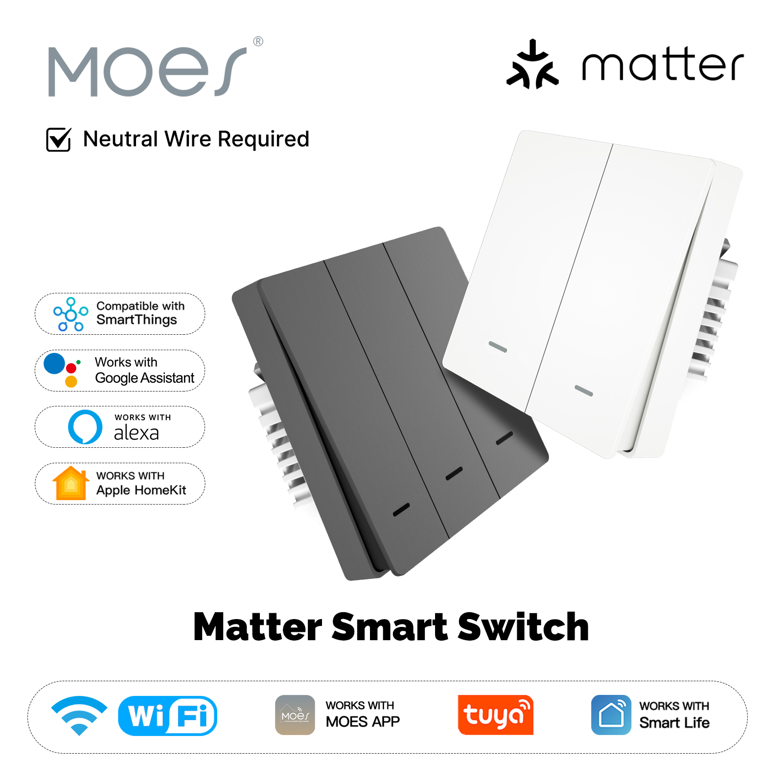 MOES Matter Tuya WiFi Sakelar  - Smart Accessories ulasan dan harga