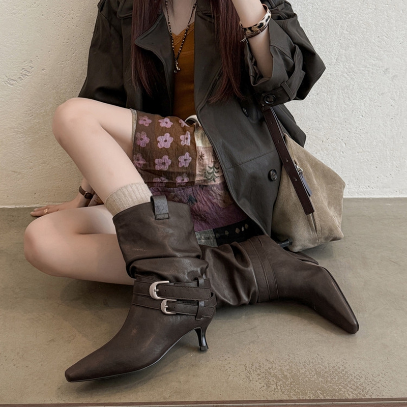 Sepatu Bot Wanita Musim Gugur/ - Leather Classic Strap ulasan dan harga