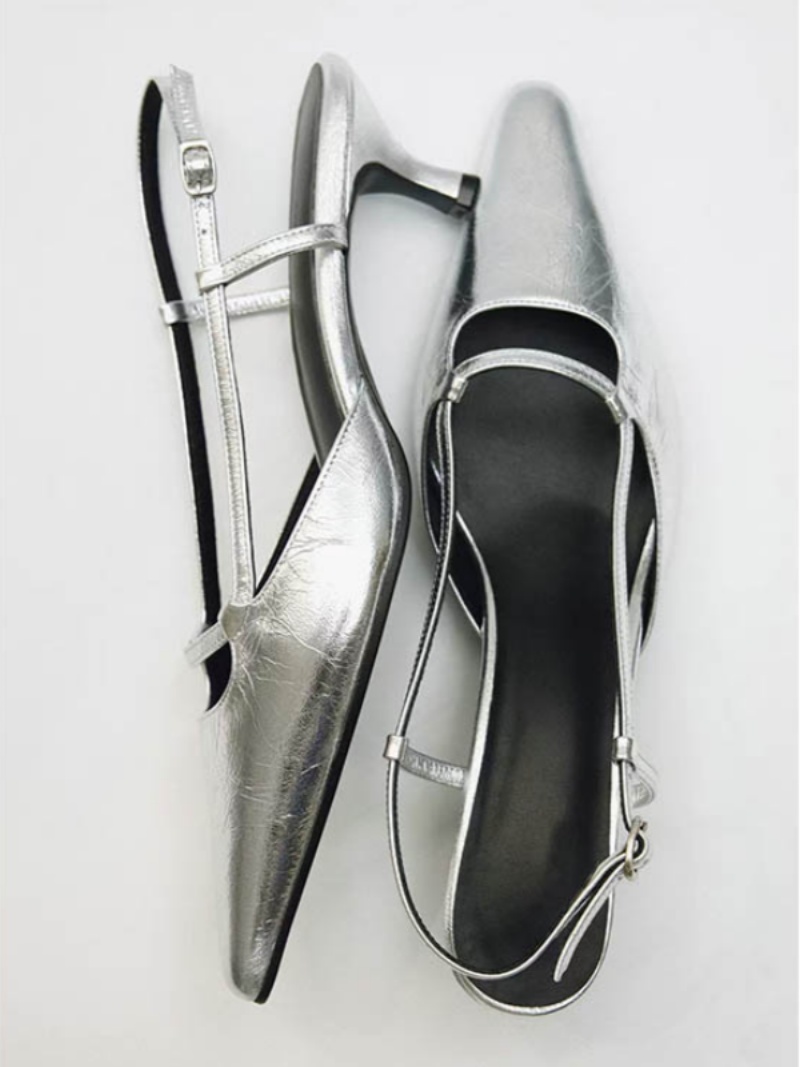 Sepatu Wanita Hak Rendah Tipis - Leather Classic Strap ulasan dan harga